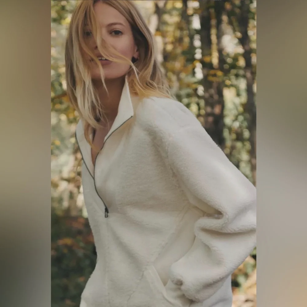 Antropologie X Daily Practice Sherpa Half-Zip Mini Dress, MED NWT - Picture 3 of 5